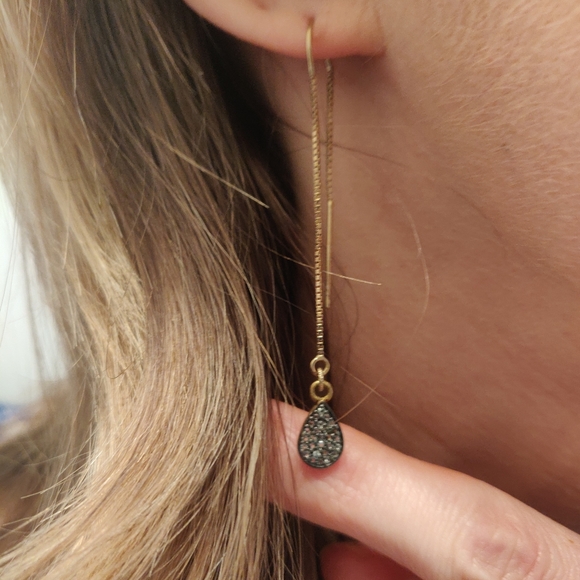 14K gold filled threader earrings - Picture 3 of 4